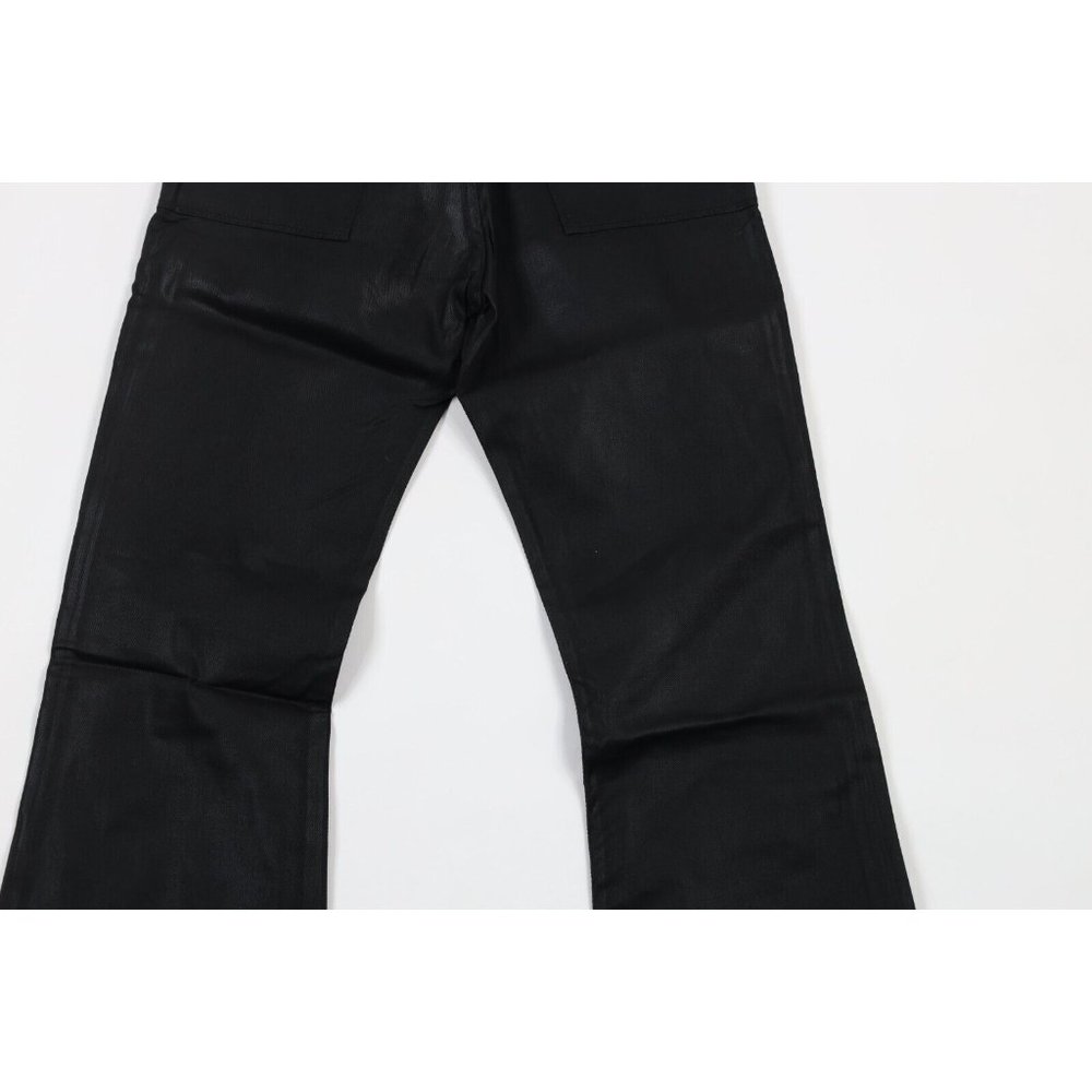 NOS Vtg Y2K Von Dutch Women 31 Spell Out Wide Leg Flared Stretch Jeans Black USA - Picture 9 of 12